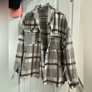 Plaid Button-Up Jacket